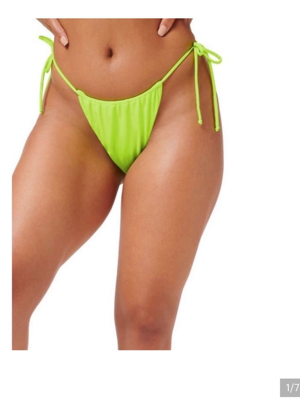 Good American Bikini Bottom Tie Side Electric Lime